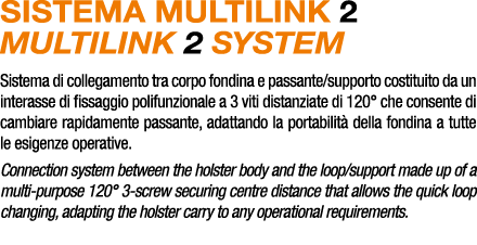 SISTEMA MULTILINK 2 MULTILINK 2 SYSTEM Sistema di collegamento tra corpo fondina e passante/supporto costituito da un...