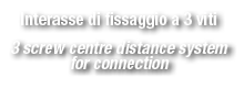 Interasse di fissaggio a 3 viti 3 screw centre distance system for connection