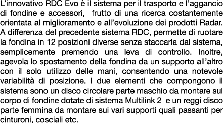 L’innovativo RDC Evo  il sistema per il trasporto e l’aggancio di fondine e accessori, frutto di una ricerca costant...