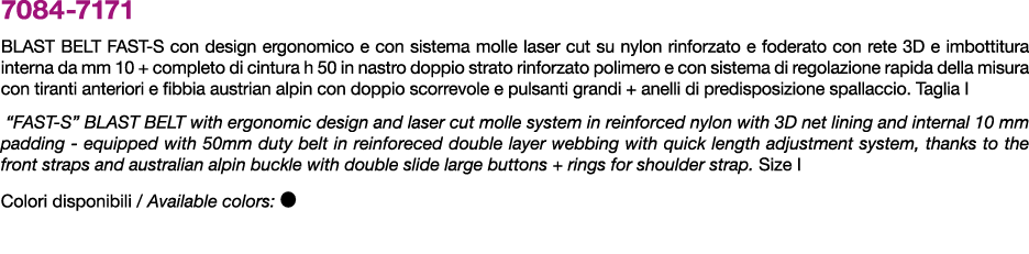 7084 7171 Blast belt fast s con design ergonomico e con sistema molle laser cut su nylon rinforzato e foderato con re...