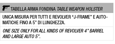 ￼ Tabella arma fondina Table weapon holster,Unica misura per tutti e revolver “J frame” e automatiche fino a 5” di lu...