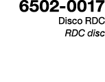 6502 0017 Disco RDC RDC disc
