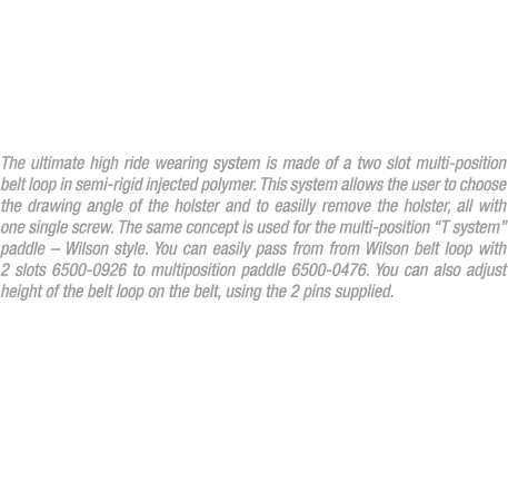 Innovativo sistema di passanti e paddle “T System” per il trasporto di fondine in Borghese realizzati in polimero ad ...