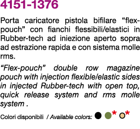 4151 1376 Porta caricatore pistola bifilare “flex pouch” con fianchi flessibili/elastici in Rubber tech ad iniezione ...