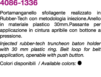 4086 1336 Portamanganello sfollagente realizzato in Rubber Tech con metodologia iniezione.Anello in materiale plastic...