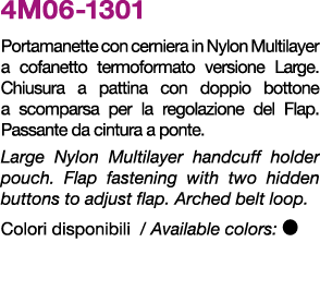 4M06 1301 Portamanette con cerniera in Nylon Multilayer a cofanetto termoformato versione Large. Chiusura a pattina c...