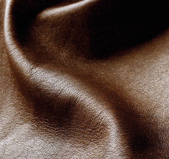 Close-up photo of brown leather ripples